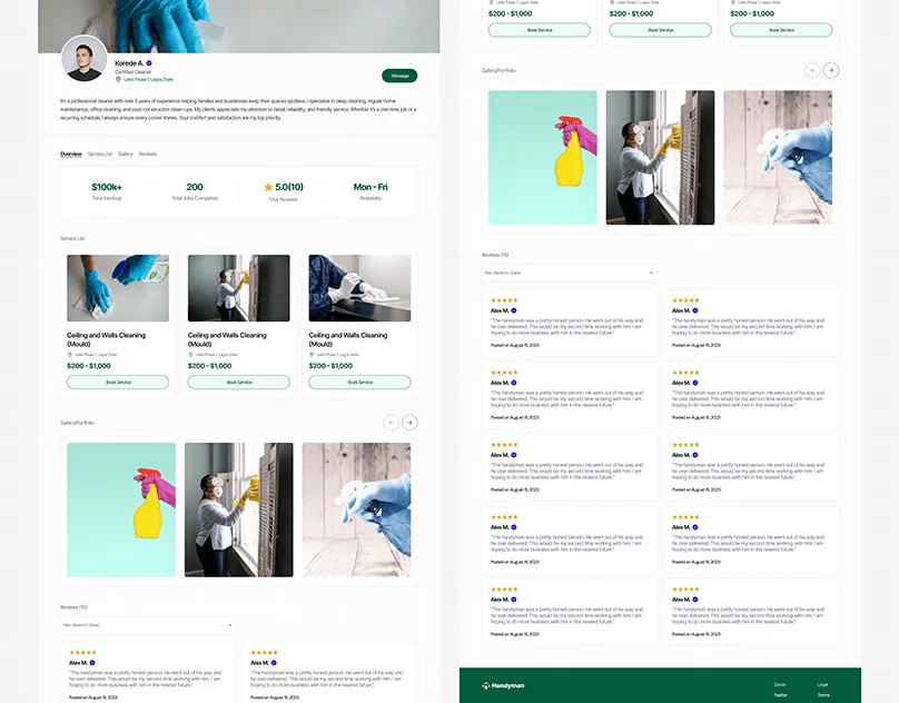 Handyman — Profile Page
