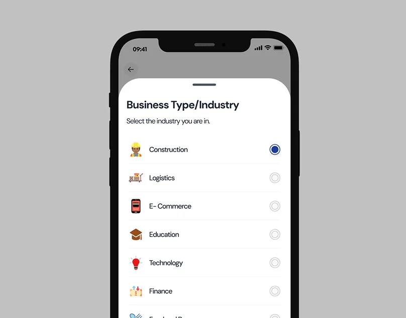 Select Business Type