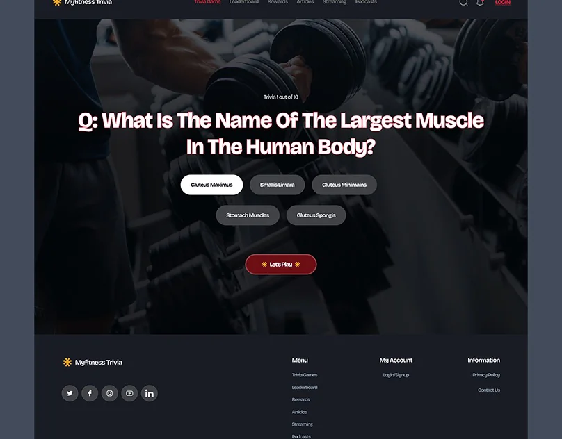 MyFitness — Trivia Game